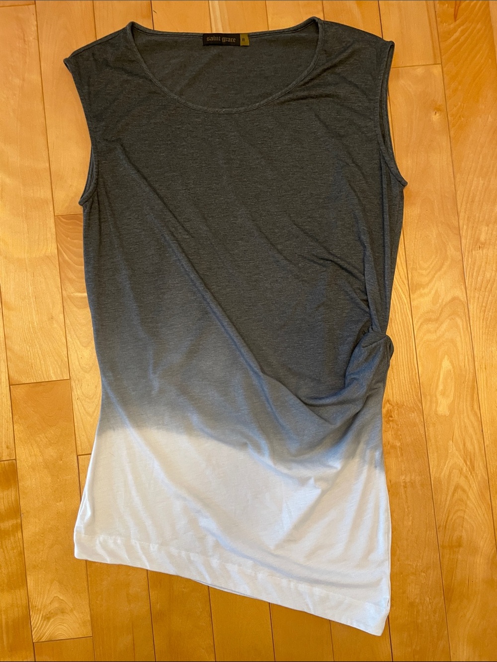 M   SAINT GRACE  Ombre Sleeveless Tank Dress - Charcoal to Light Gray